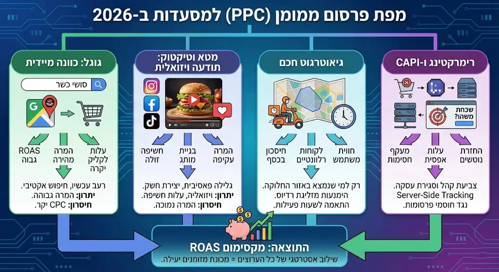 פרסום ממומן למסעדות PPC - אינפוגרפיקה מאת אור שחר